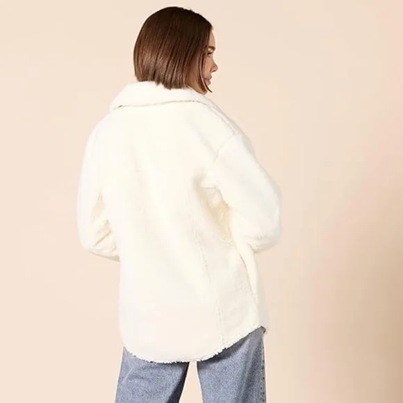 NWOT GOODTHREADS Cream Teddy Sherpa-Lined Jacket - Picture 5 of 9